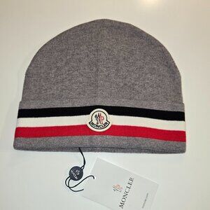 MONCLER Tricolor Virgin Wool Beanie (Unisex)